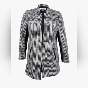 Kasper Women's Black and White Chevron Jacket